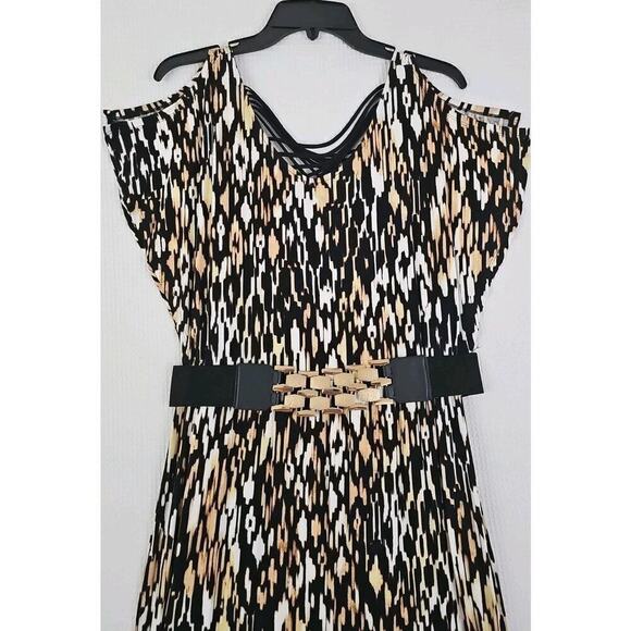 Spence ~Woman Size S~ Beige/Brown Animal Print Sleeveless Drest Elastick Waist. - Picture 10 of 16